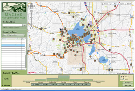 MACSAC CSA Pick-up Locations Map